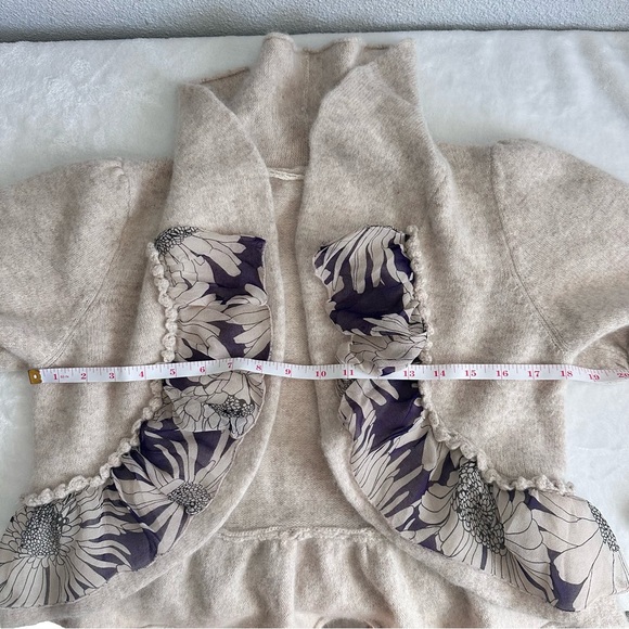 Anthropologie Cropped Ruffled Open Cardigan, Size M | by Knitted & Knotted - Picture 8 of 8